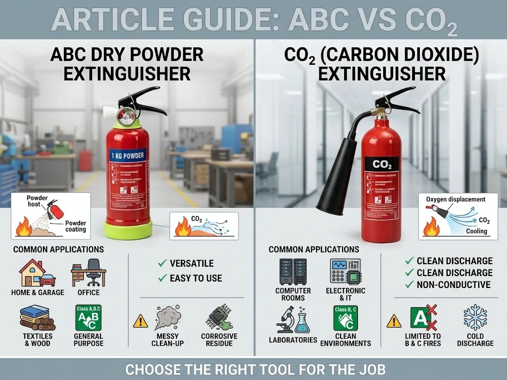 ABC vs CO₂ Fire Extinguishers ABC vs CO₂ Fire Extinguishers